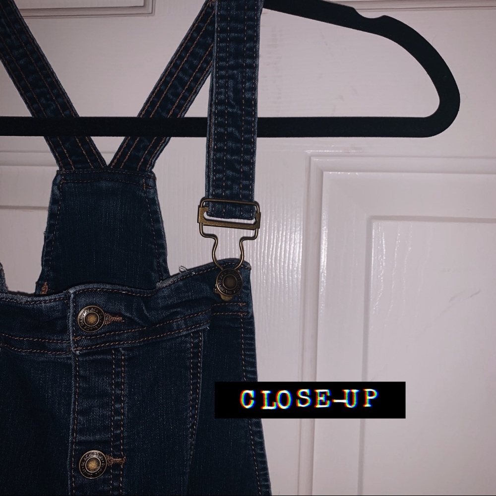Black Daisy Dark Denim Overalls